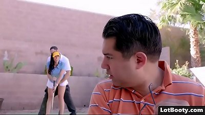ginormous butt and busty Rachel Starr pulverize her golf educator