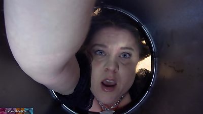 Stepmom stuck in the trash can needs fuckfest to get free