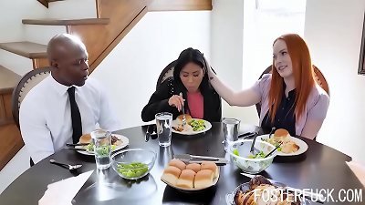 asian Foster daughter Gets fucked By bbc Daddy- Ember Snow And Summer Hart